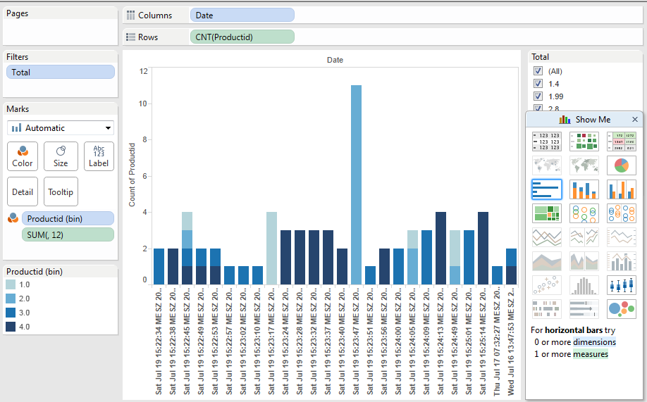 Doing some reports out of TabShop with Tableau Business Intelligence