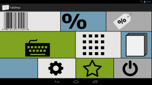 TabShop free Android Point of Sale App Start Screen