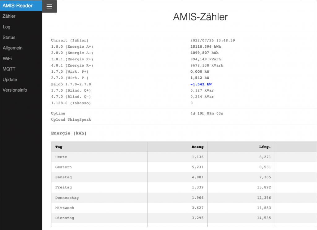 AMIS ESP32 Reader Web Interface