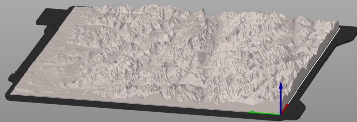 Peak Printer: 3D print model generated from earth surface satelite dat